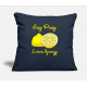 Fruit Lemon Navy Pillow